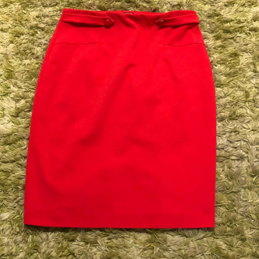 Red business Casual Skirt